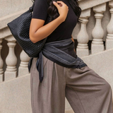 Silk Scarf - Black Paisley