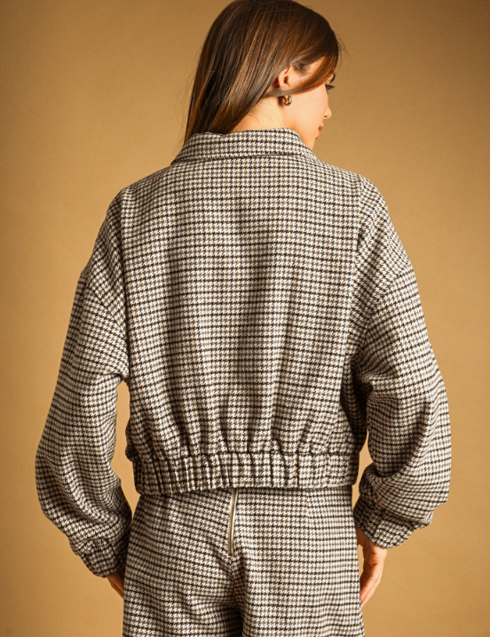 Charlie Houndstooth Pattern Jacket