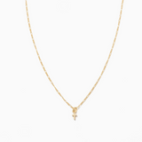 24K Gold Dainty Cross Pendant Necklace by Brenda Grands