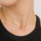 24K Gold Dainty Cross Pendant Necklace by Brenda Grands