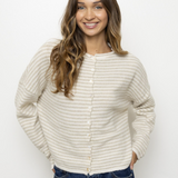 Maiven Cardigan - Mini Stripe in Cream