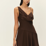 Elodie Cade Mini Dress in Espresso