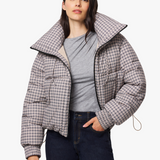 Habitual Full Zip Puffer Jacket in Plaid