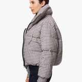 Habitual Full Zip Puffer Jacket in Plaid