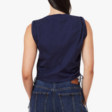 Luna Top (Navy & Wine)