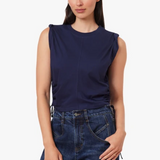Luna Top (Navy & Wine)