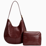 Melie Bianco Stefanie Shoulder Bag (Black & Burgundy)