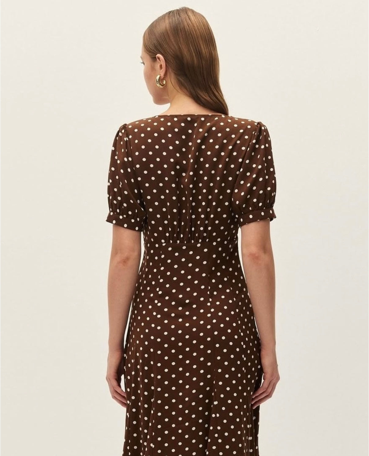 Anika Brown Polka Dot Dress