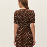 Anika Brown Polka Dot Dress