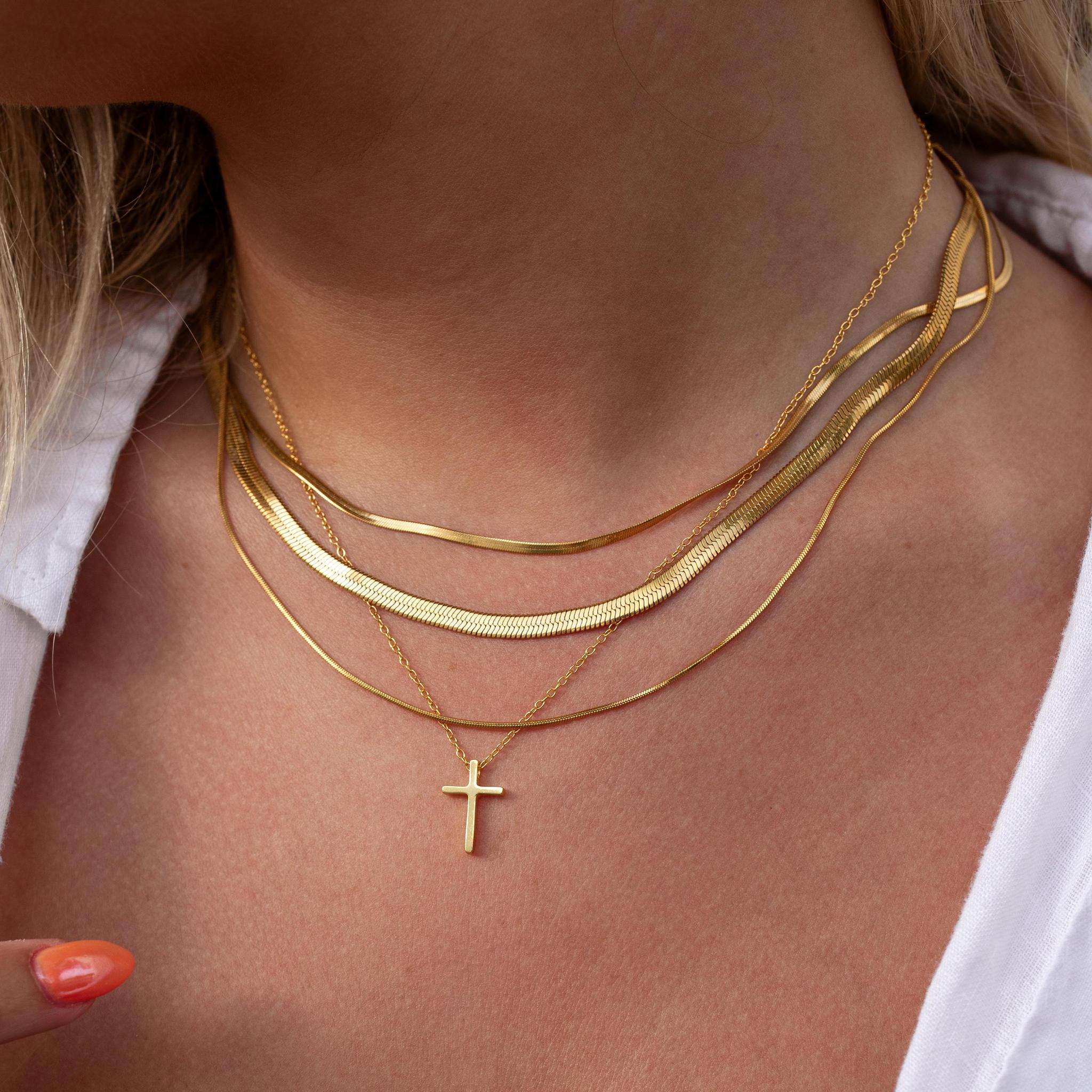 Cross Necklace - Gold & Silver