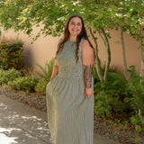 Mimi Green Gingham Sleeveless Maxi Dress