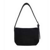Freya Shoulder Bag - Black Suede