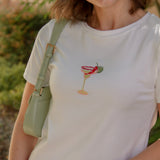 Spicy Marg Embroidered Tshirt in White
