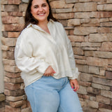 tan linen button down with long sleeves